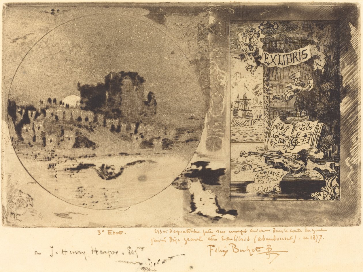 Le Château des hiboux (Zamek Sów) autorstwa Felix Hilaire Buhot