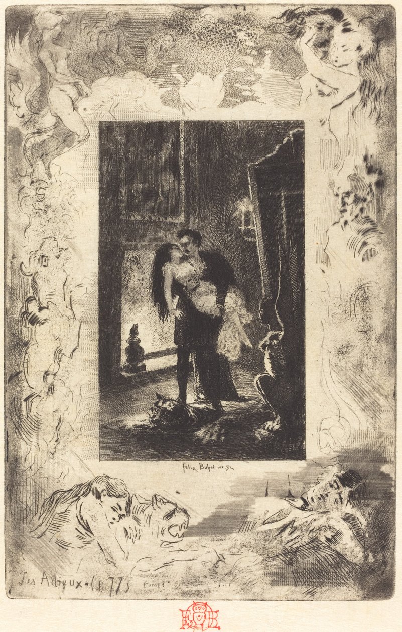 Pożegnania Rozstanie, 18791880. autorstwa Felix Hilaire Buhot
