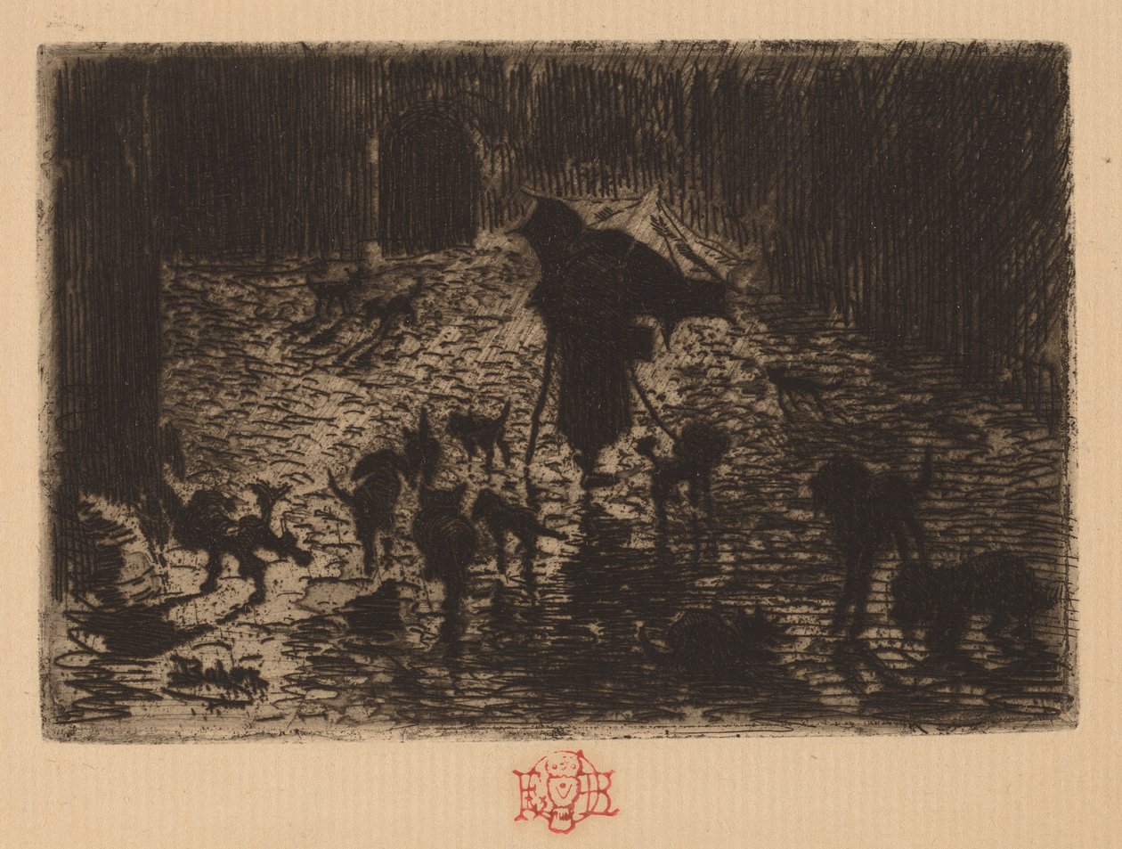 Les Noctambules (Nocni łowcy) autorstwa Felix Hilaire Buhot
