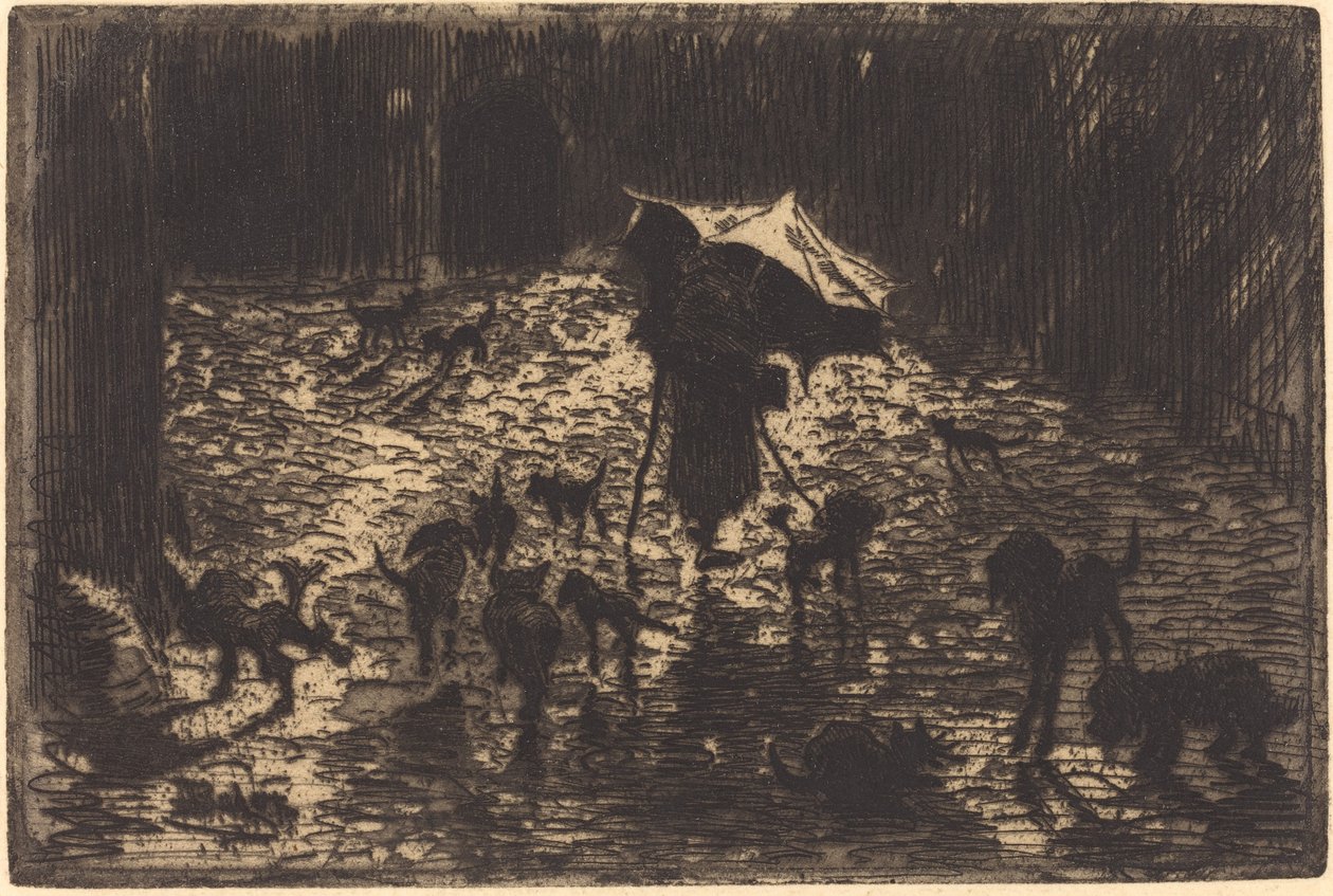 Les Noctambules (Nocni łowcy) autorstwa Felix Hilaire Buhot