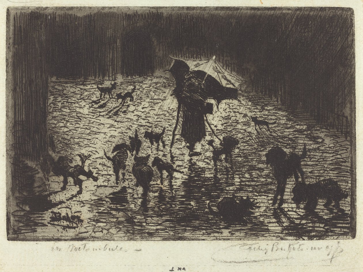 Les Noctambules Nocne krążowniki, 18761877. autorstwa Felix Hilaire Buhot