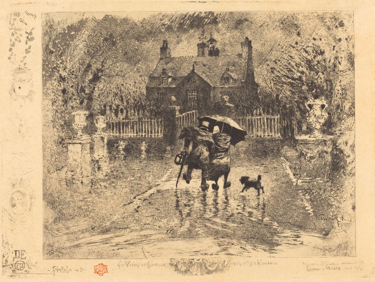 Sąsiedzi na wsi Sąsiedzi na wsi, 18791880. autorstwa Felix Hilaire Buhot