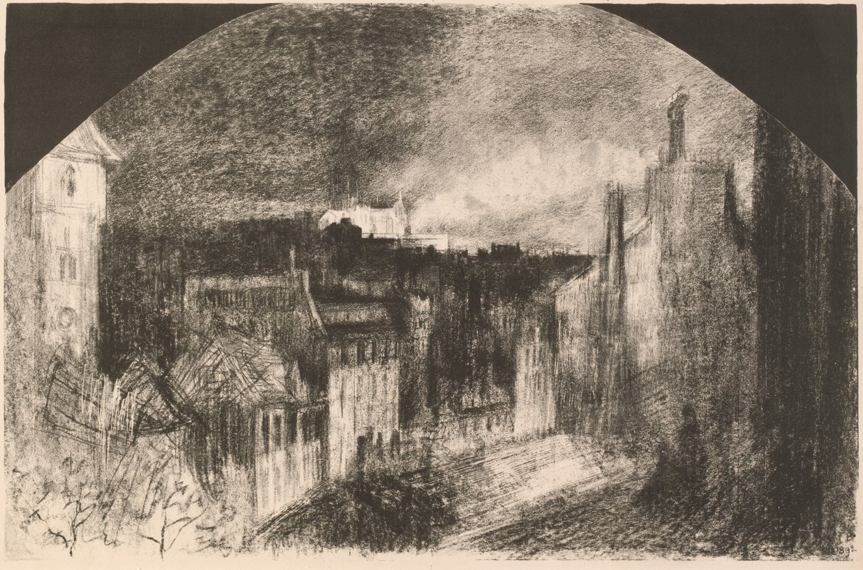 Montmartre, 14 lipca Dzień Bastylii na Montmartre, 1892 r. autorstwa Felix Hilaire Buhot