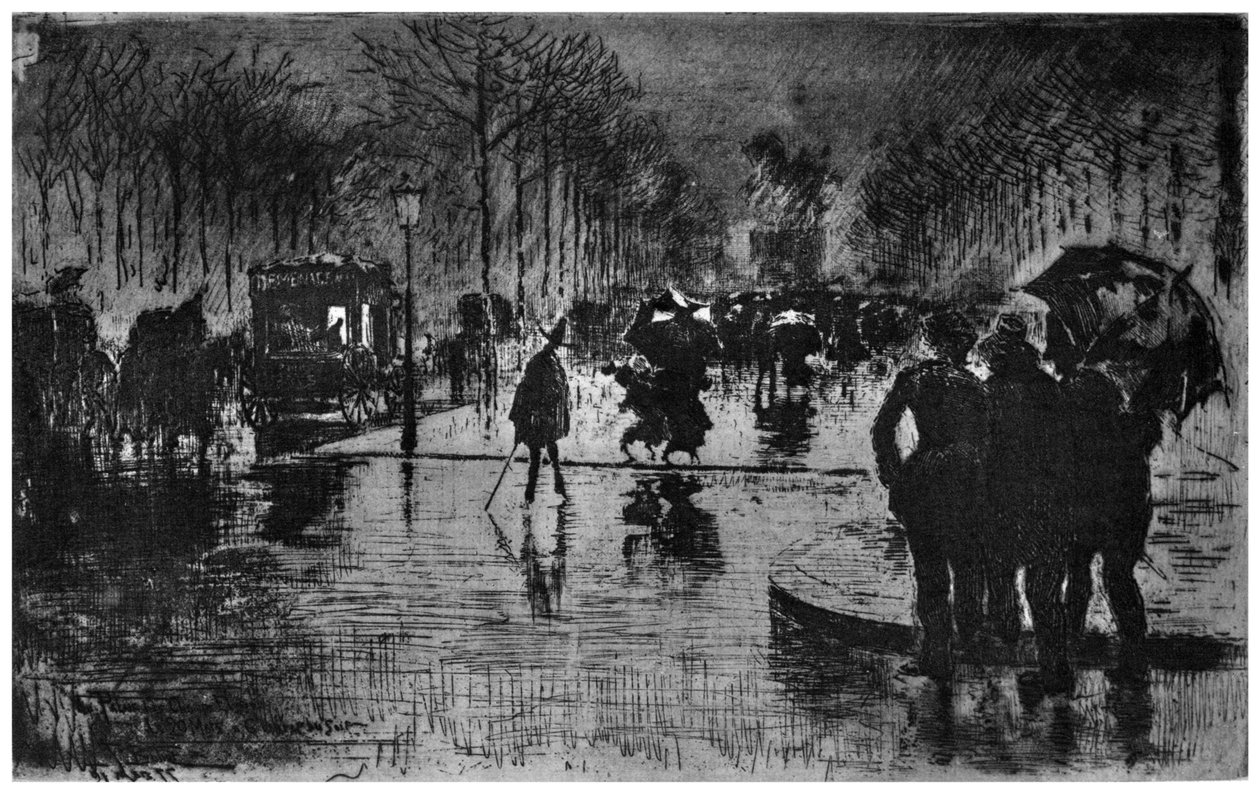 Powrót z Pól Elizejskich, c1870-1900 1924 autorstwa Felix Hilaire Buhot