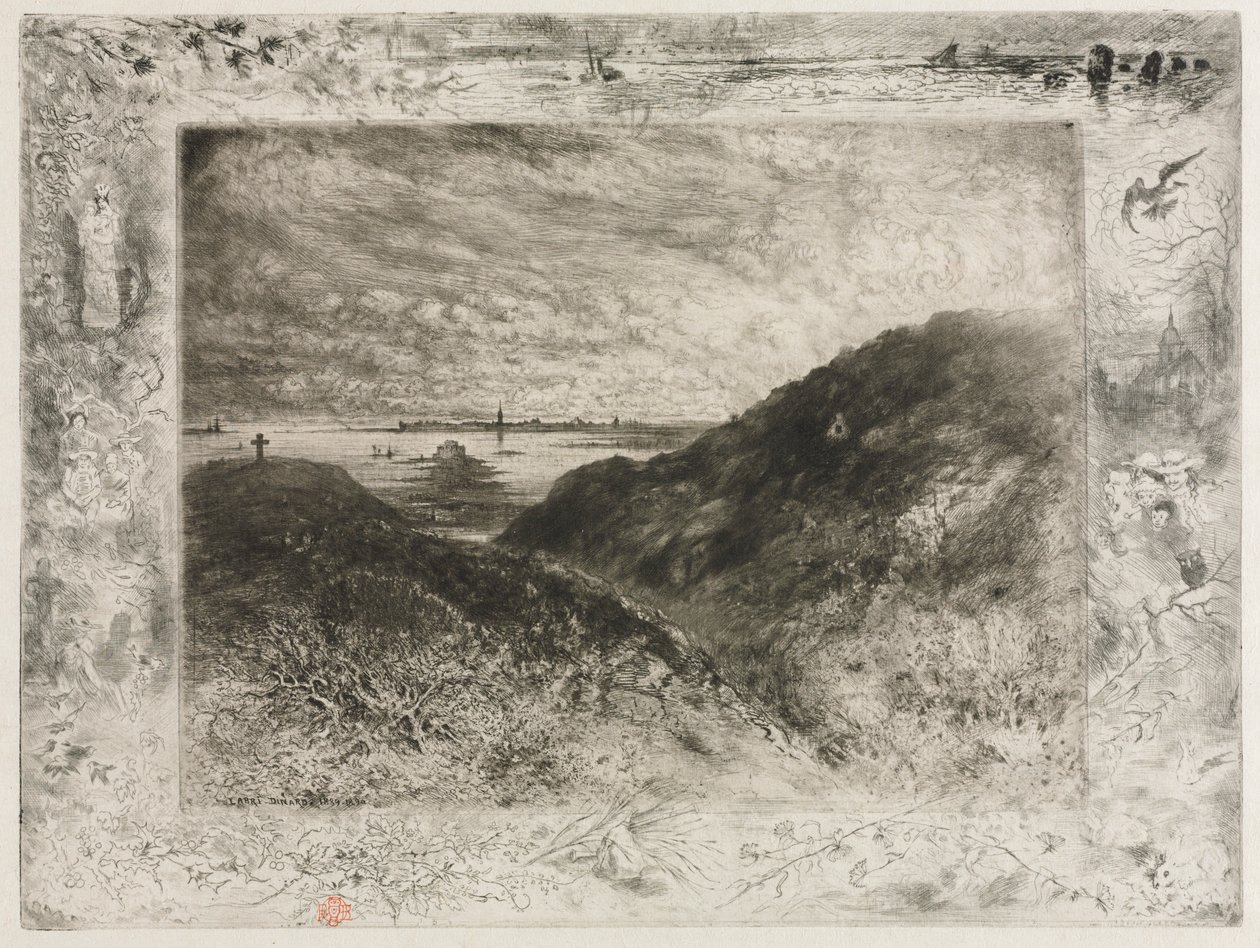 Klif, zatoka Saint Malo, 1886-1890. autorstwa Felix Hilaire Buhot