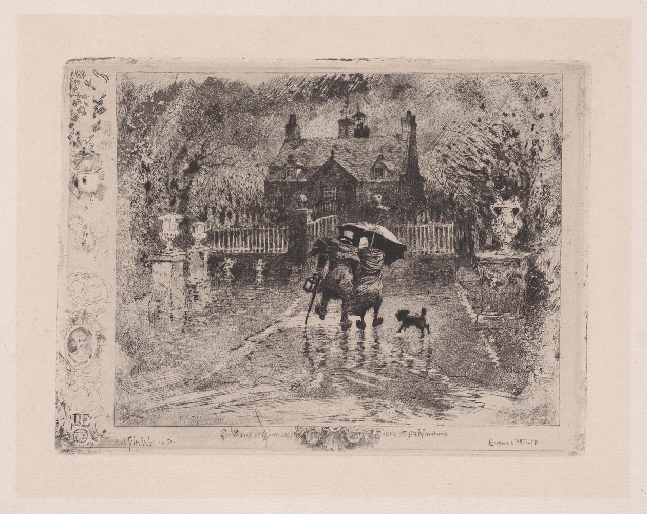 Sąsiedzi na wsi Sąsiedzi na wsi, 1860-98. autorstwa Felix Hilaire Buhot