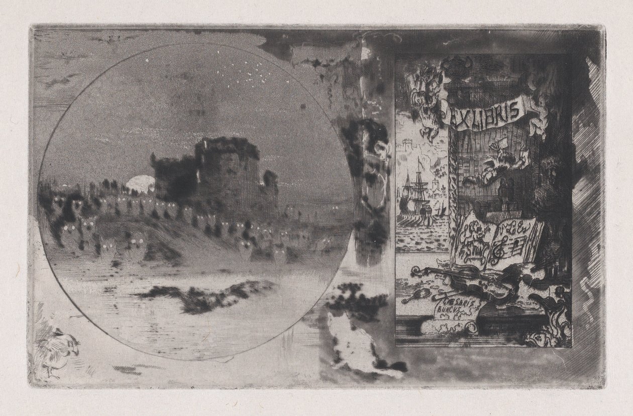 Zamek Sowi, 1867-98. autorstwa Felix Hilaire Buhot