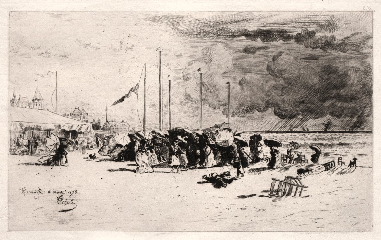 Szkwał w Trouville autorstwa Felix Hilaire Buhot