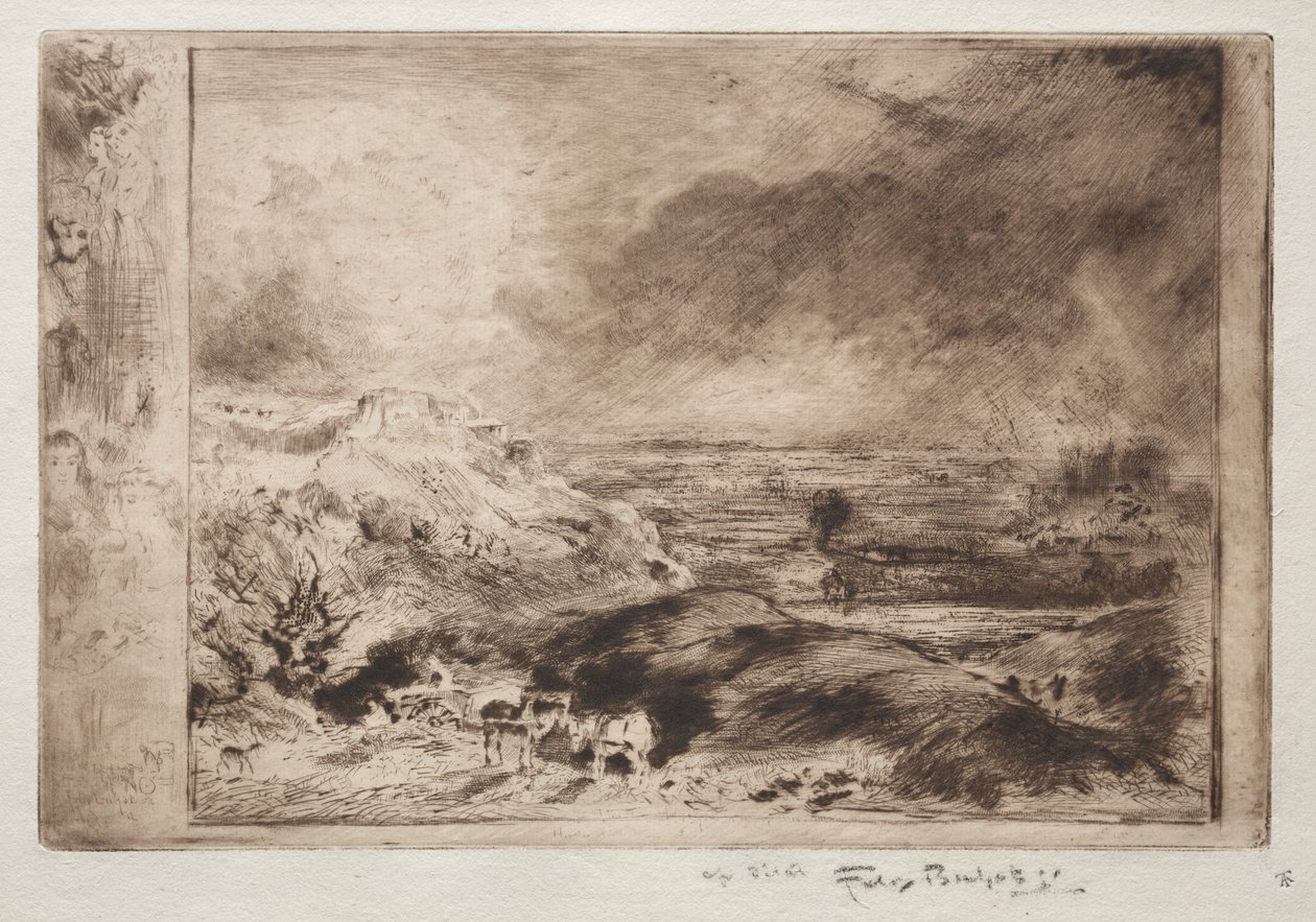 Burza według Constable autorstwa Felix Hilaire Buhot