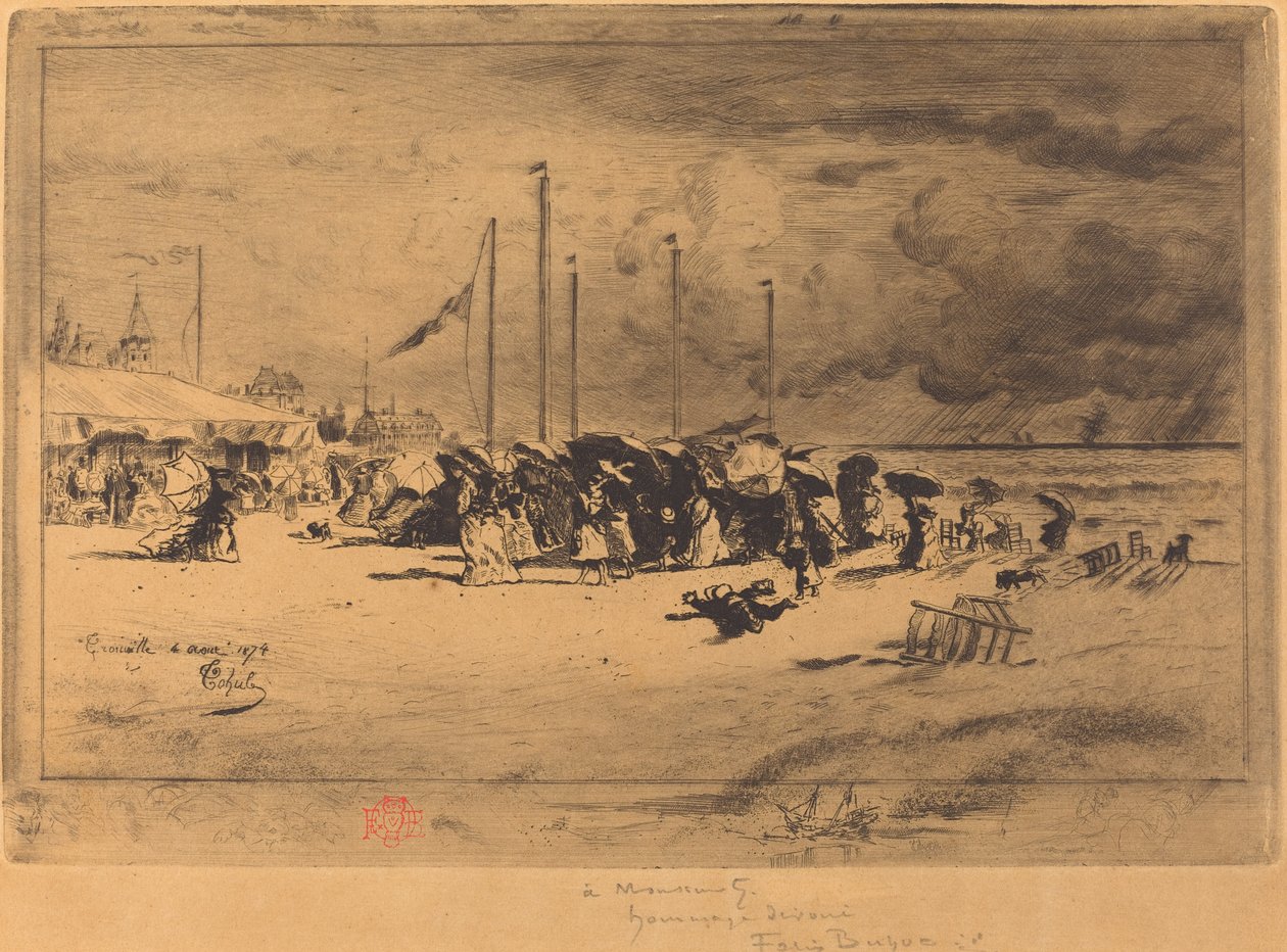 Szkwał w Trouville autorstwa Felix Hilaire Buhot