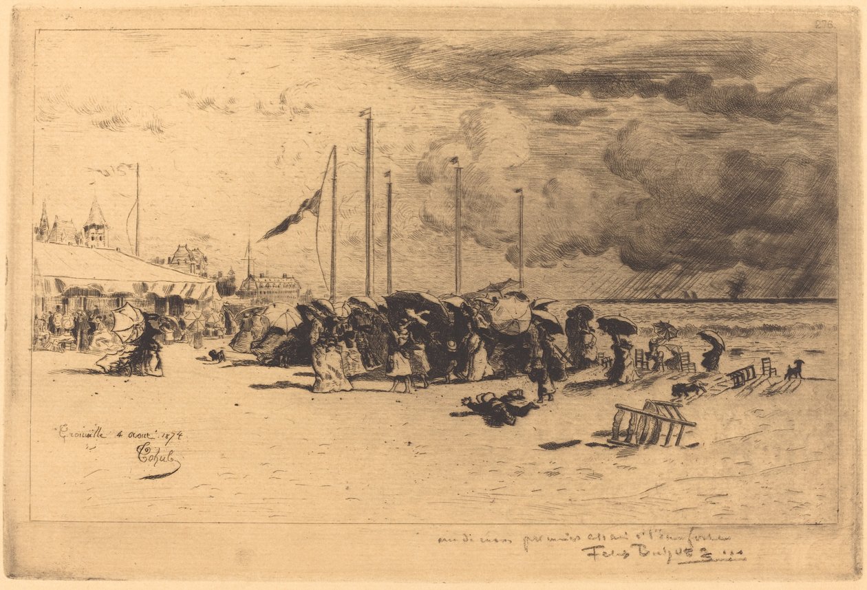 Szkwał w Trouville autorstwa Felix Hilaire Buhot