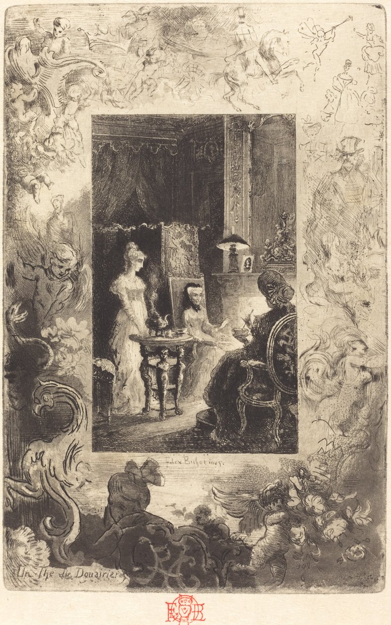 Herbatka wdowa, 18791880. autorstwa Felix Hilaire Buhot