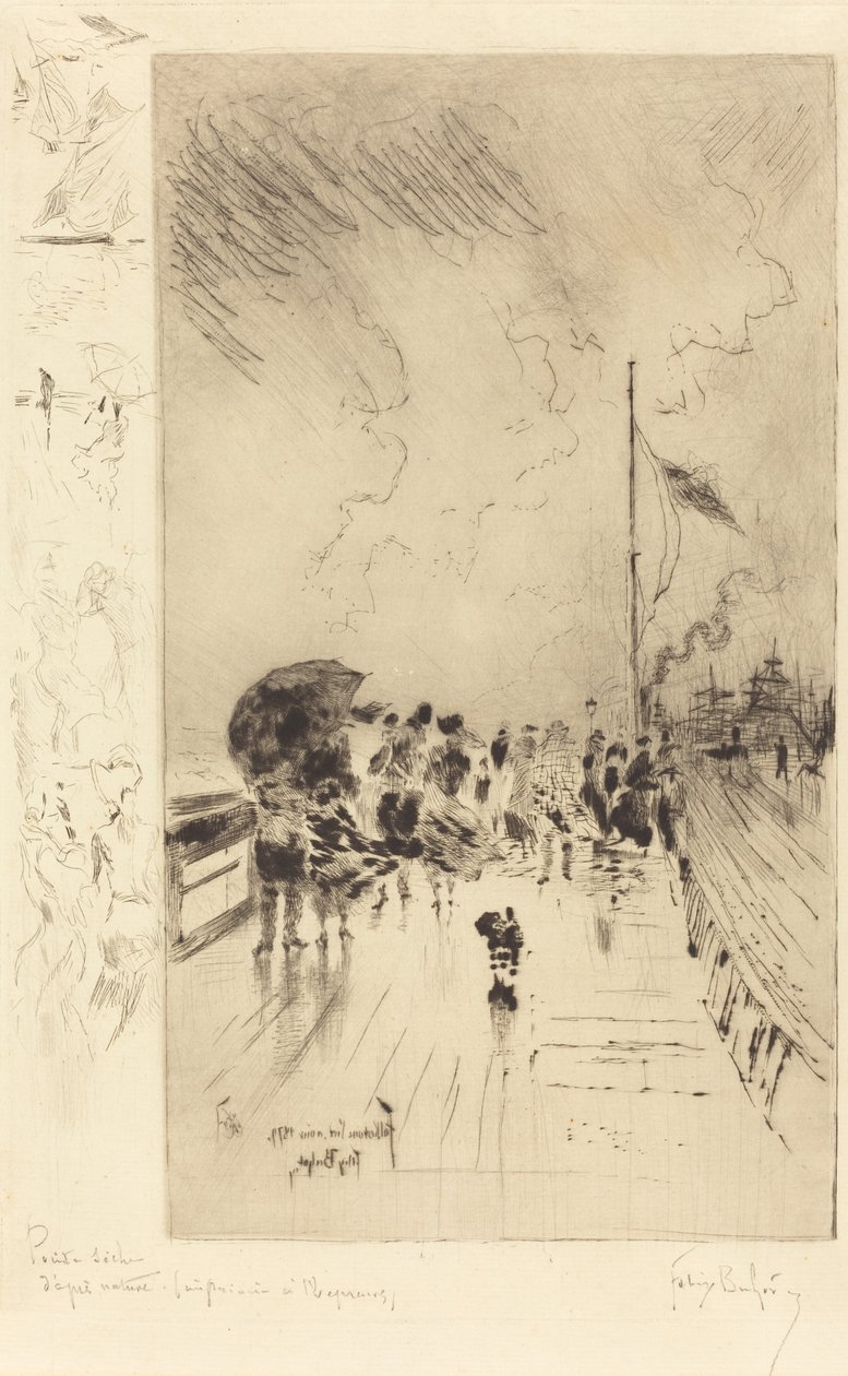 Molo w Anglii, 1879. autorstwa Felix Hilaire Buhot