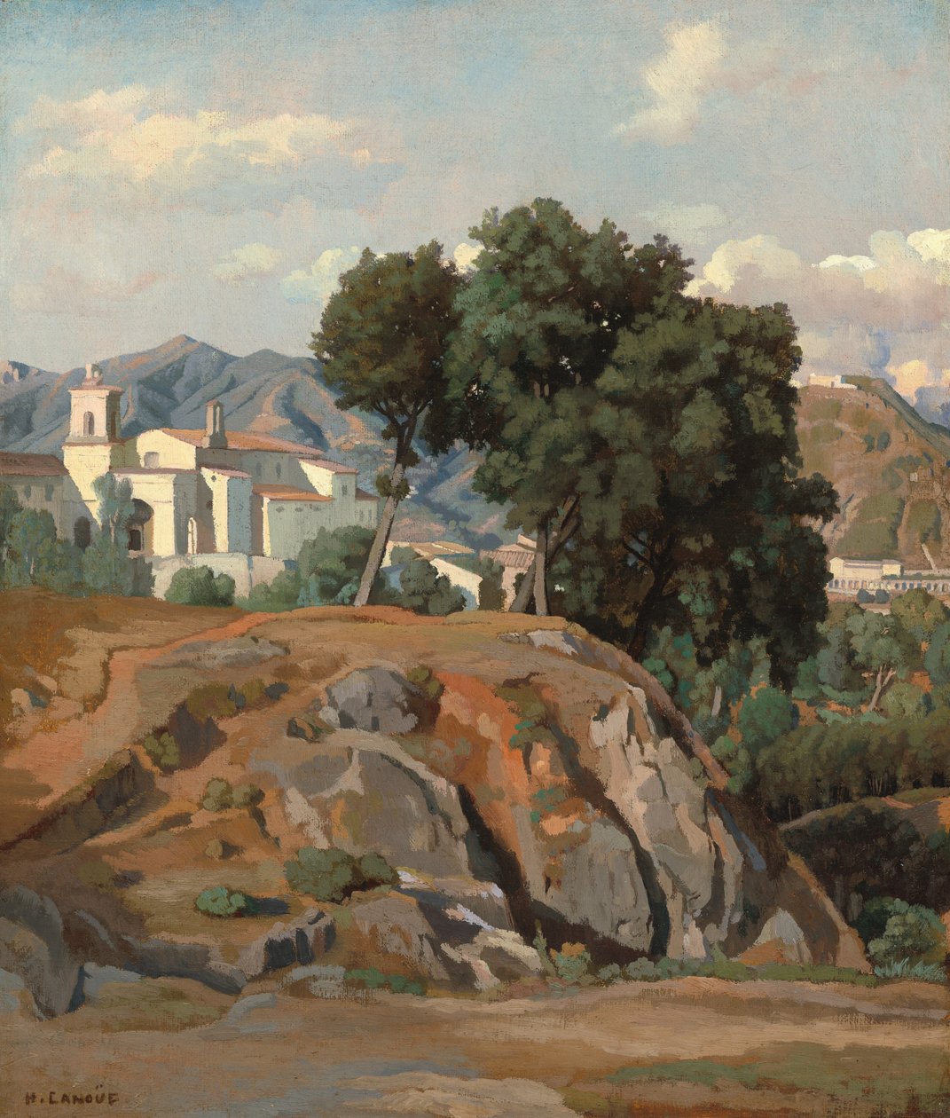 Widok La Cava, ok. 1840 r. (olej na płótnie) autorstwa Felix Hippolyte Lanoue