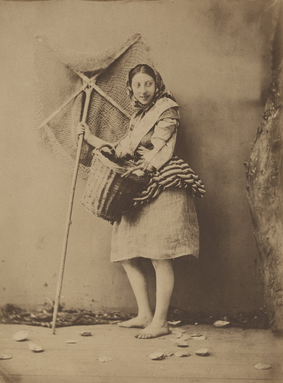 Dziewczyna łowiąca krewetki, ok. 1854 (zdjęcie) autorstwa Félix Jacques Antoine Moulin