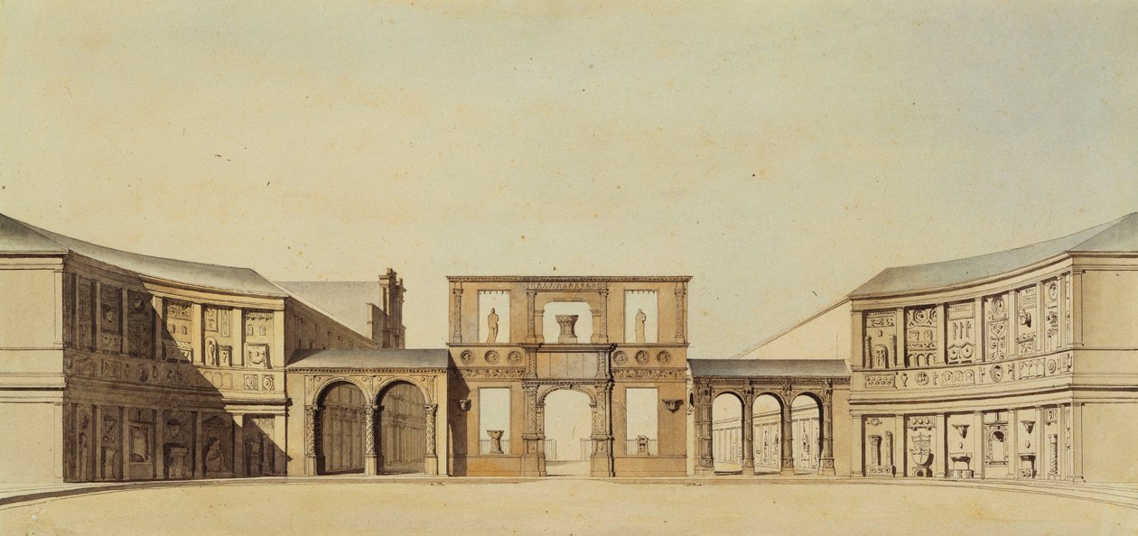 Dziedziniec Ecole des Beaux-Arts, Paryż, autorstwa Felix Louis Jacques Duban
