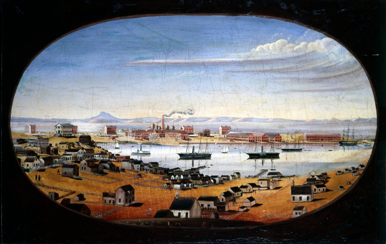 US Navy Yard, Mare Island, Kalifornia, c.1857 autorstwa Felix Mathews