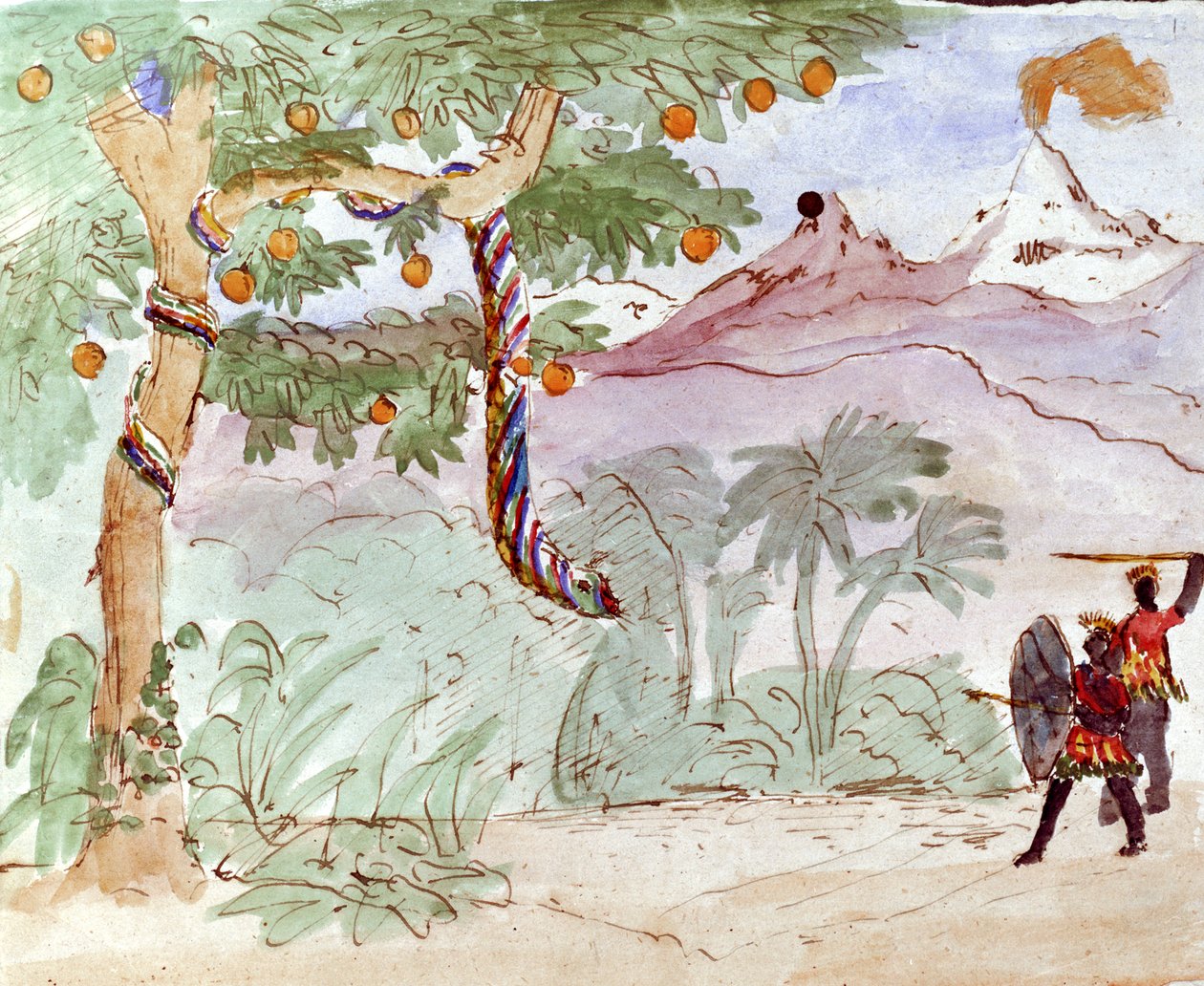 Ink and Wash rysunek niemieckiego kompozytora klasycznego Felixa Mendelssohna dla jego syna Paula autorstwa Felix Mendelssohn