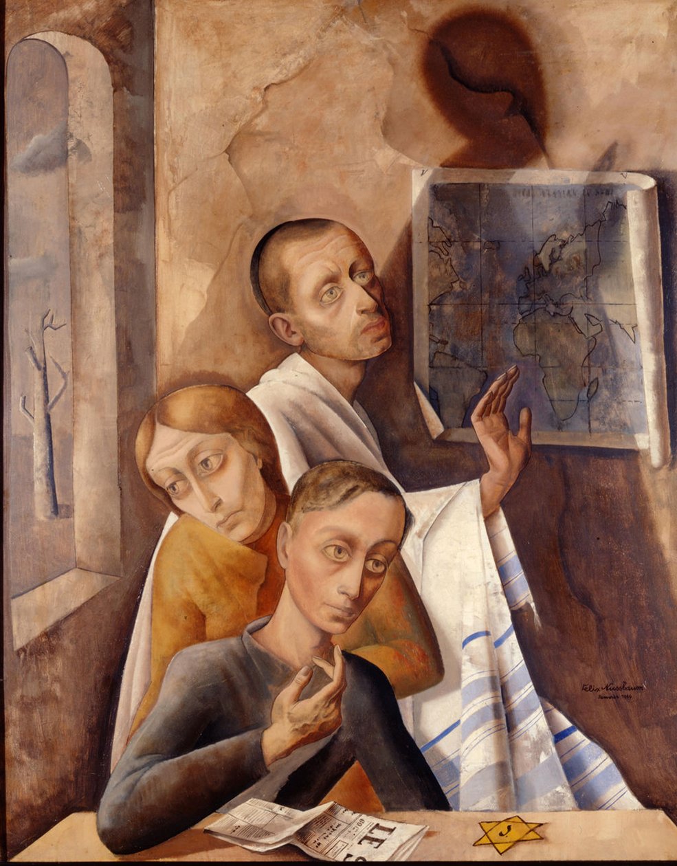 Autoportret w ukryciu, 1944 autorstwa Felix Nussbaum