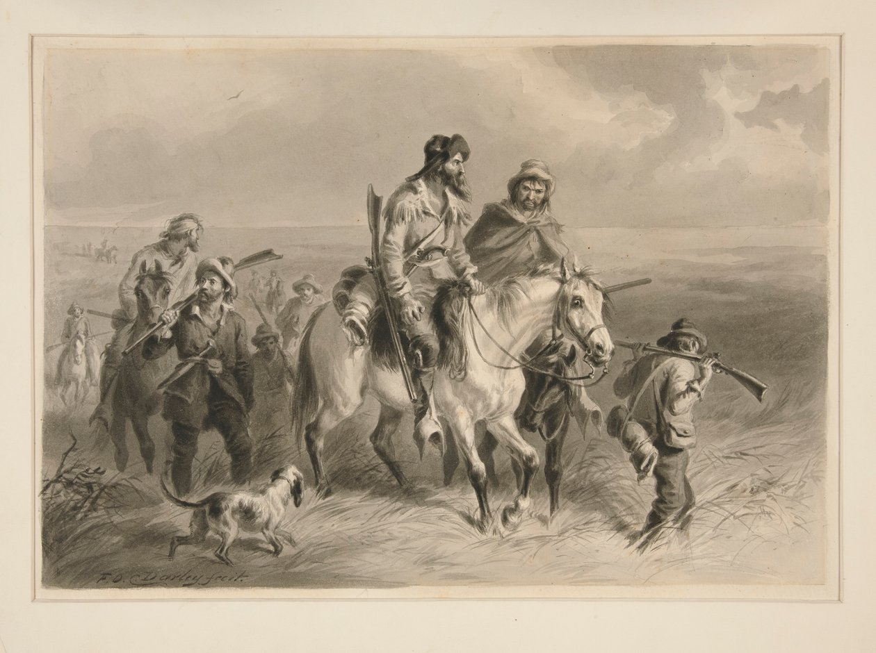Pograniczni łobuzy najeżdżają Kansas autorstwa Felix O. C. Darley