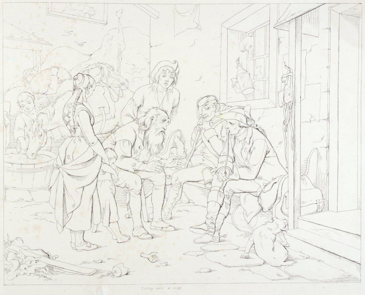 (Rip Van Winkle, ilustracja) Rip opowiadający swoją bajeczną historię autorstwa Felix Octavius Carr Darley