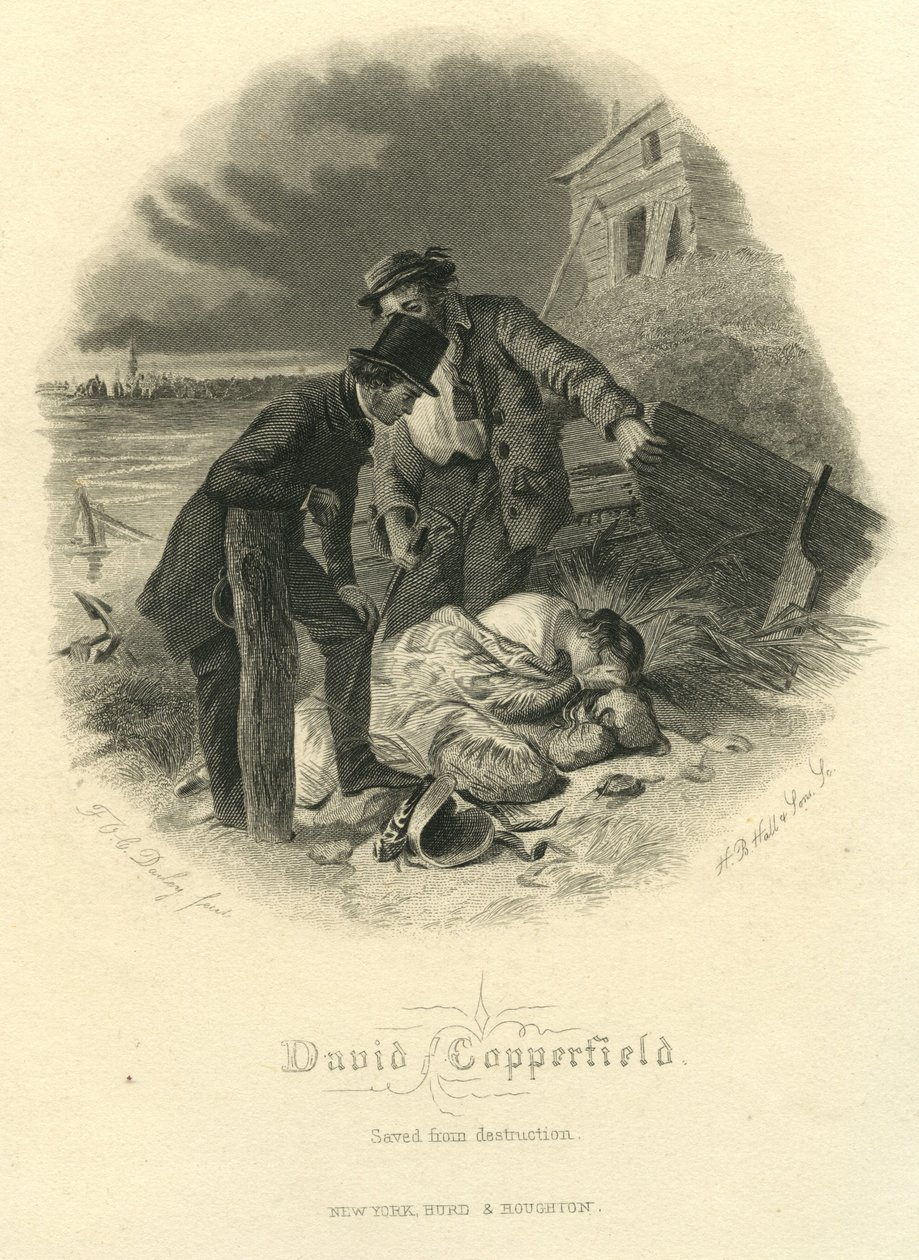 David Copperfield: Ocalony przed zniszczeniem, ryty przez H.B. Hall i Synowie, 1867 autorstwa Felix Octavius Carr Darley