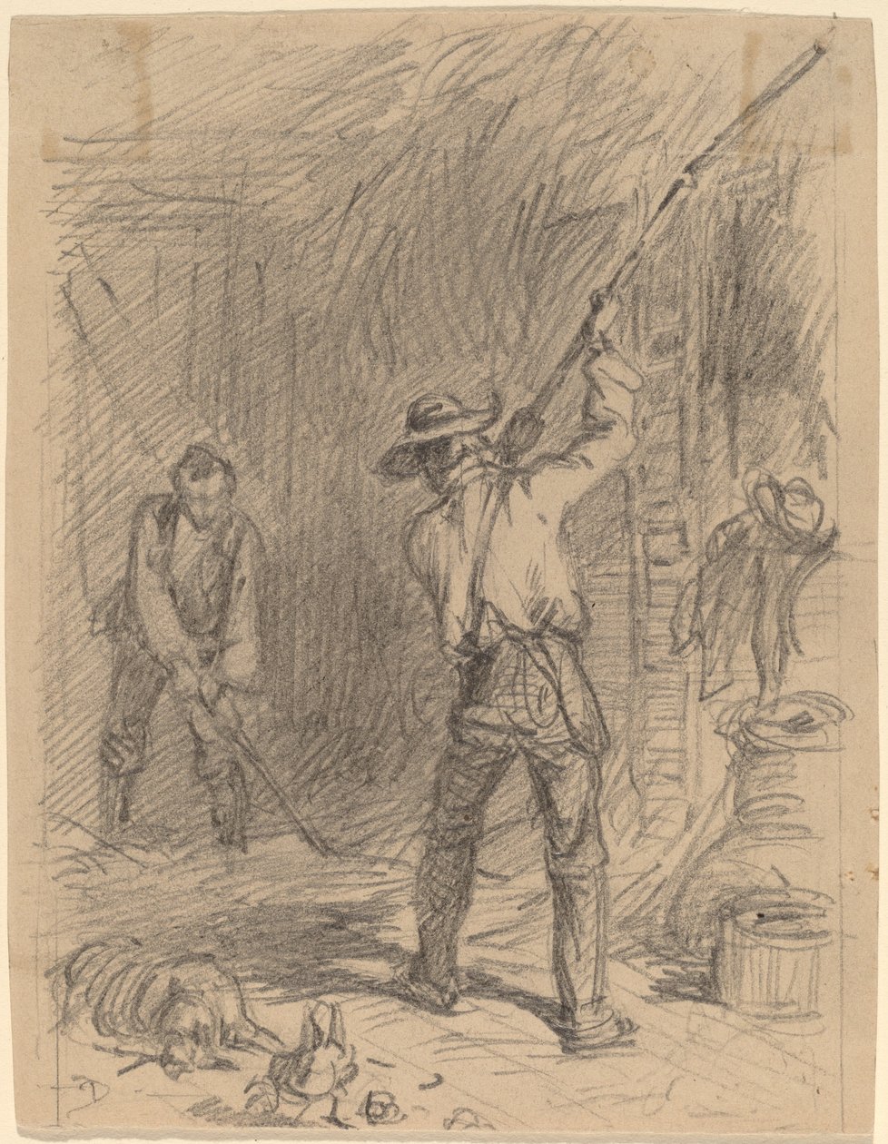 Mężczyzna bijący autorstwa Felix Octavius Carr Darley