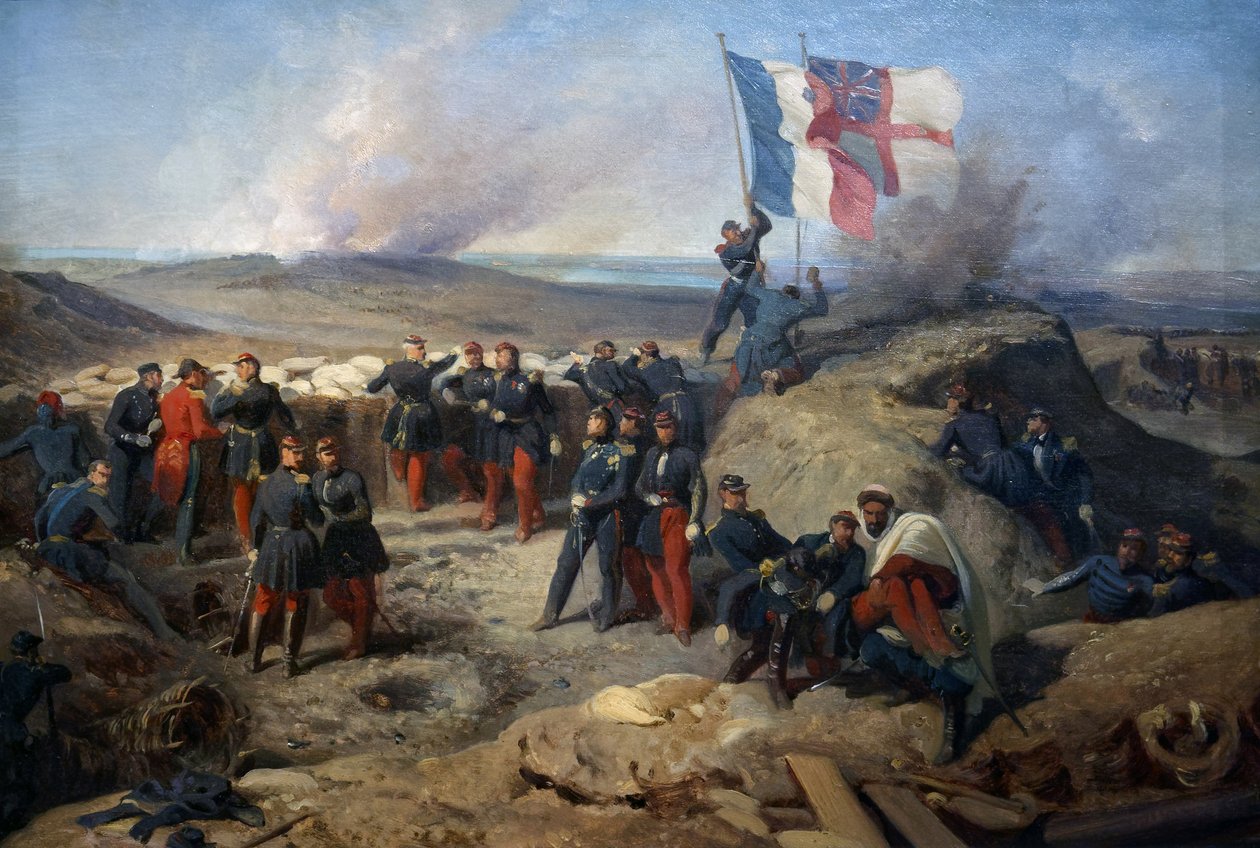 Marszałek Aimable Pelissier i jego sztab w Sewastopolu 8 września 1855, ok. 1856-71 (olej na papierze, marufle na płótnie) autorstwa Felix Philippoteaux