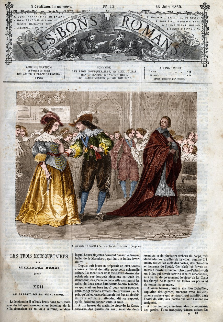 Seria rzymska: „Trzej muszkieterowie” Aleksandra Dumasa (1802-1870) Ilustracja do rozdziału XXII w „Dobrych powieściach” autorstwa Felix Philippoteaux