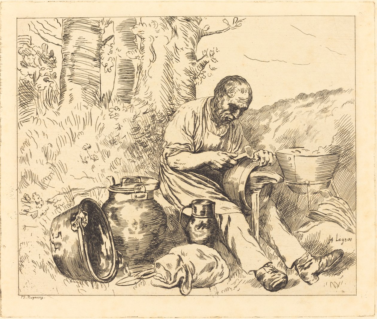 Majsterkowicz (Le retameur) autorstwa Felix Régamey after Alphonse Legros
