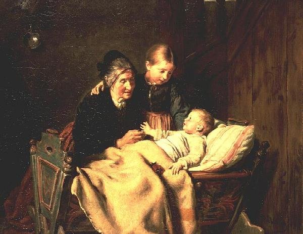 Centrum uwagi (olej na płótnie) autorstwa Felix Schlesinger