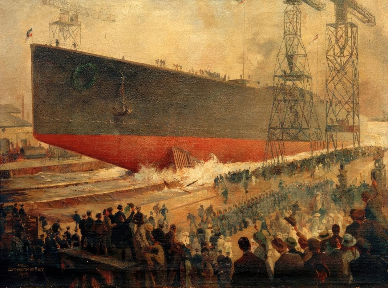 Uruchomienie Hindenburga w Wilhelmshaven autorstwa Felix Schwormstadt