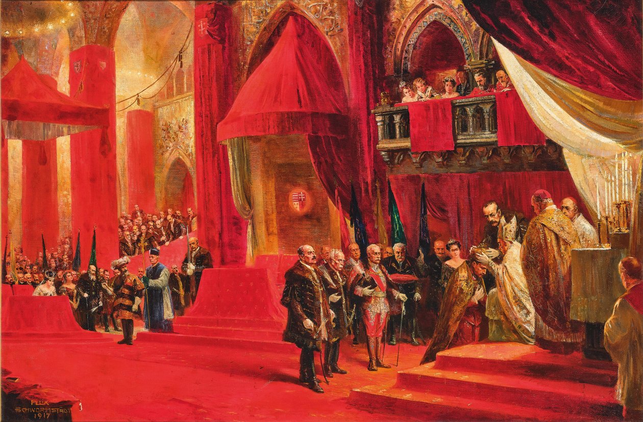 Koronacja cesarza Karola I Austrii na króla Karola IV Węgier..., 1917. autorstwa Felix Schwormstadt