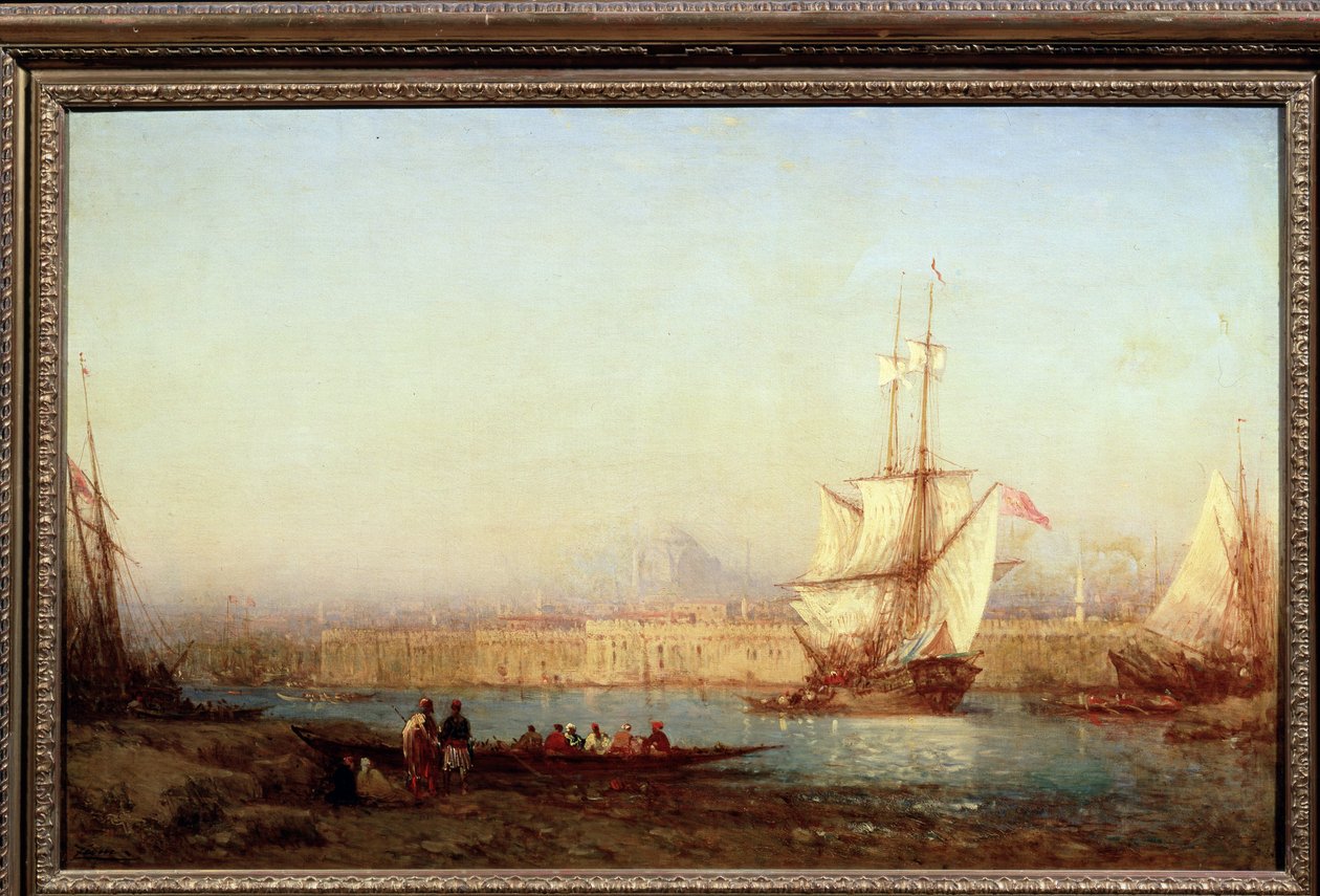 Bosfor (Bosfor). Obraz Felixa Francois Ziema (1821-1911). Olej na płótnie, 65 x 105 cm. XIX-wieczna sztuka francuska. Muzeum Sztuk Pięknych im. Puszkina w Moskwie. autorstwa Félix Ziem