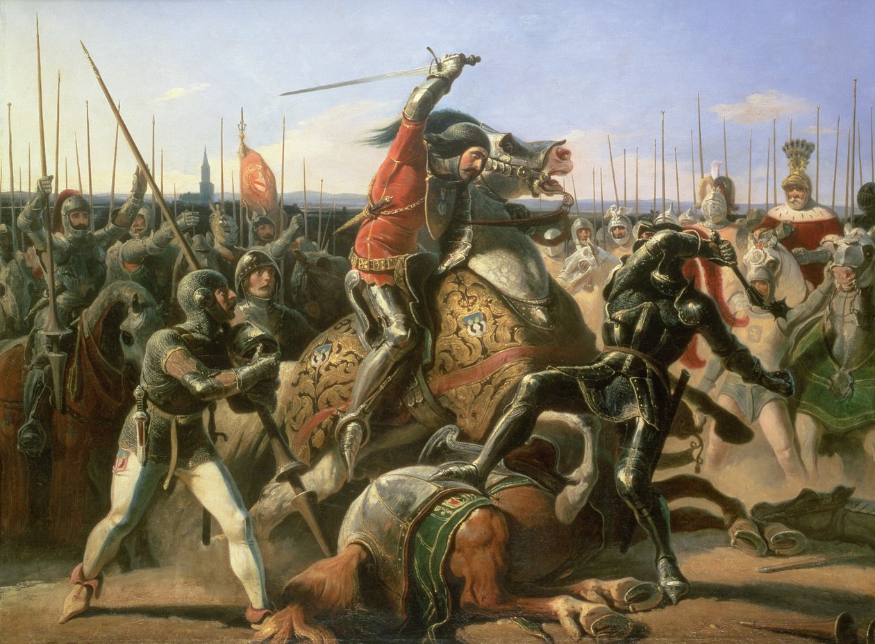 Książę Friedlandu (1583-1634) na szarży Wallensteina 1632, 1839 autorstwa Feodor Dietz