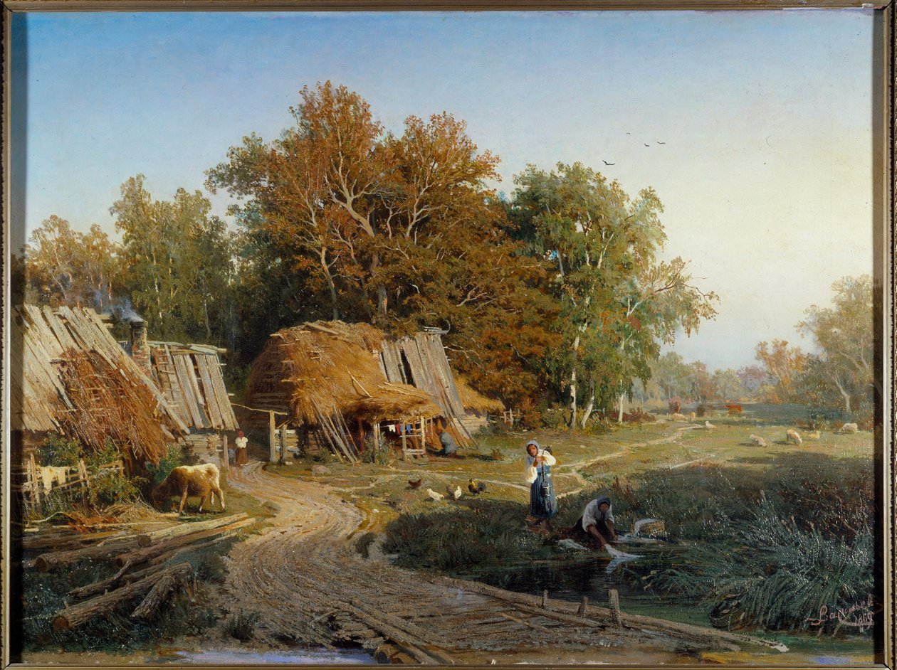 Obraz wiejski Fiodora Wasiljewa (Fiodor Aleksandrowicz, Fiodor Aleksandrowicz Wasiliew (1850-1873) (ec.rus.) 1869 Muzeum Ermitażu, Sankt Petersburg autorstwa Feodor Alexandrovich Vassiliev