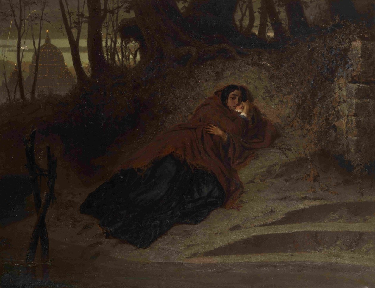 Opuszczony. Watykan i grzech, 1872 autorstwa Feodor Andreyevich Bronnikov