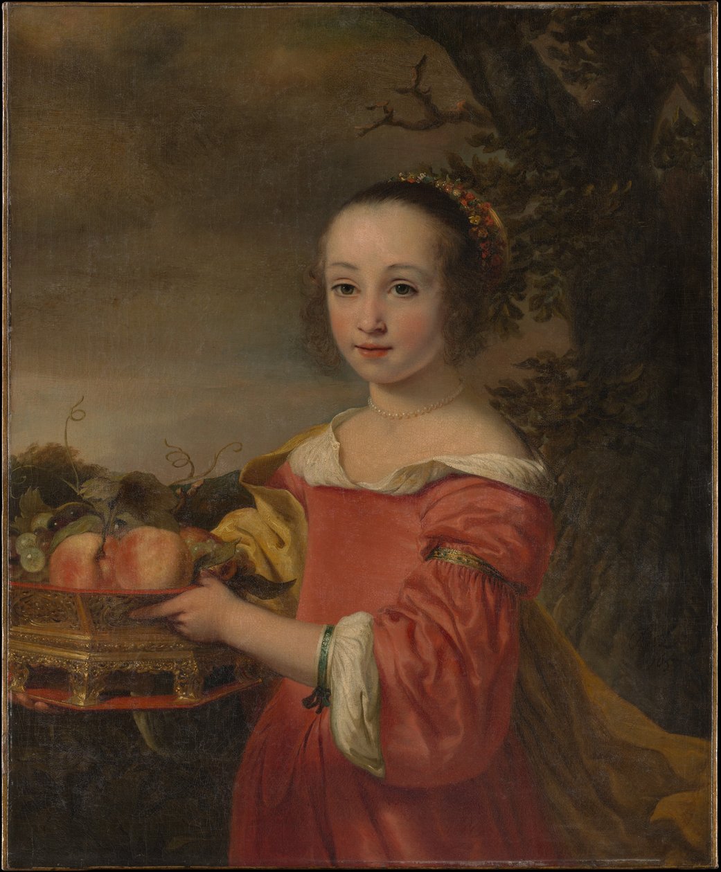 Petronella Elias (1648-1667) z koszem owoców autorstwa Ferdinand Bol
