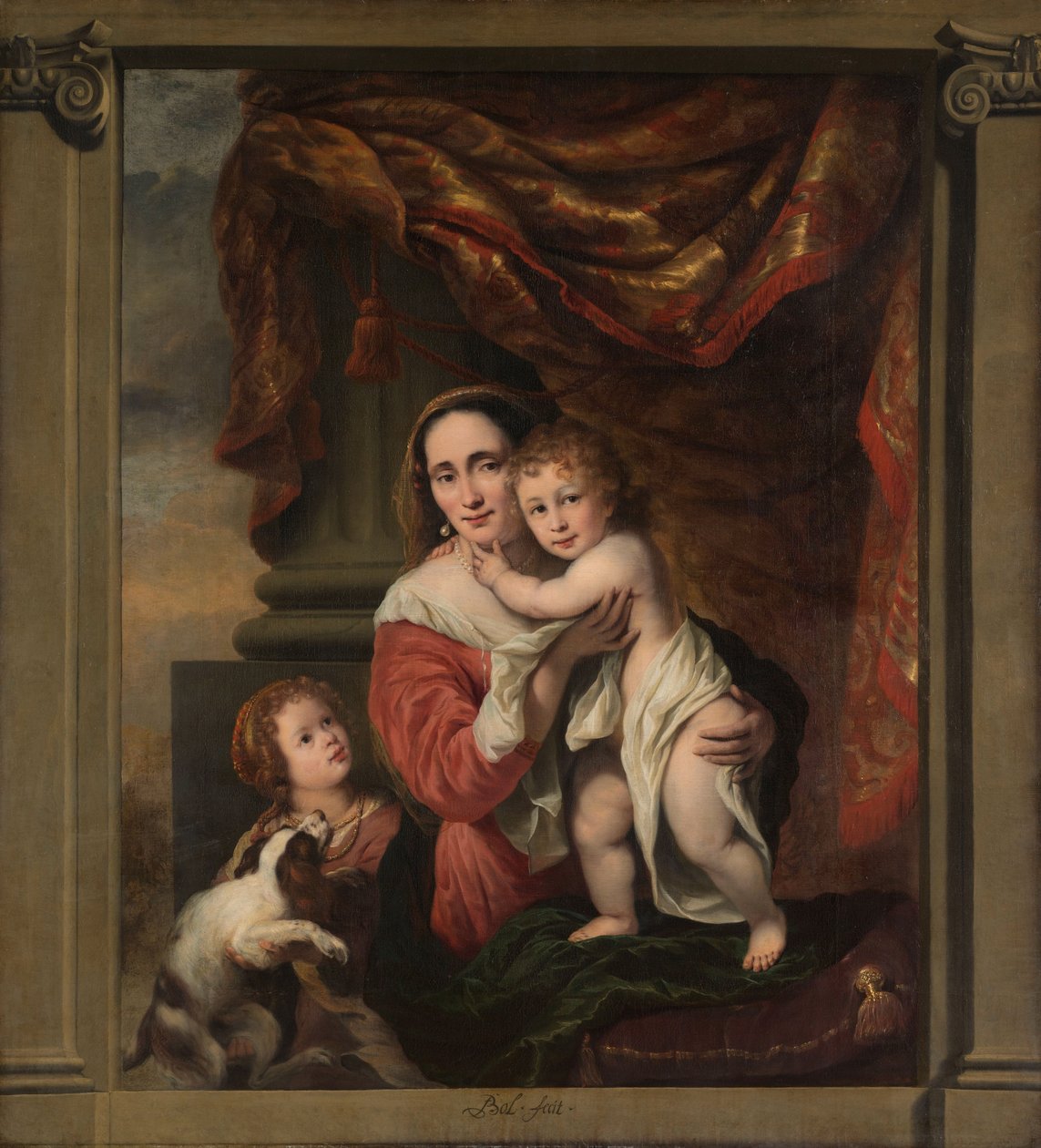 Portret Johanny de Geer z dwójką dzieci Cecylii i Laurens autorstwa Ferdinand Bol