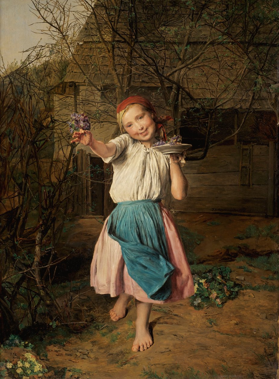 Fioletowa dziewczyna autorstwa Ferdinand Georg Waldmuller