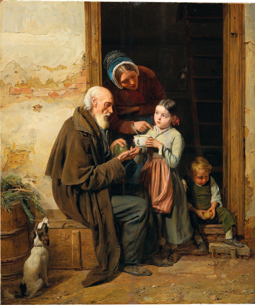 Łagodny prezent autorstwa Ferdinand Georg Waldmuller
