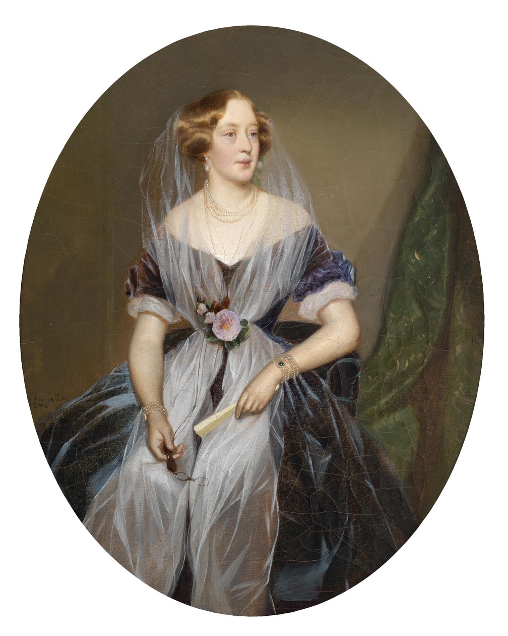 Portret szlachetnej damy autorstwa Ferdinand Georg Waldmuller