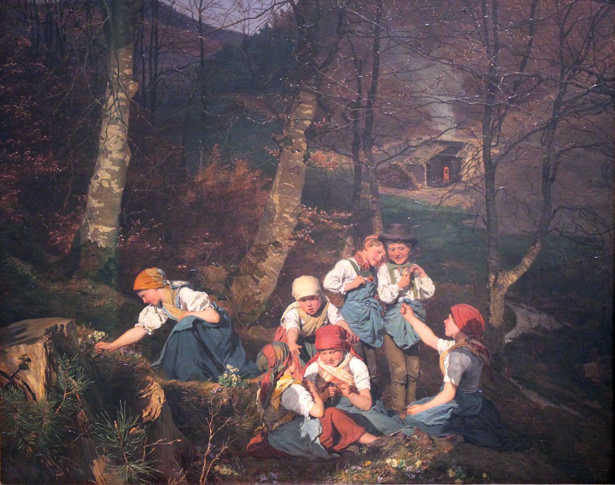 Dzieci w lesie autorstwa Ferdinand Georg Waldmuller