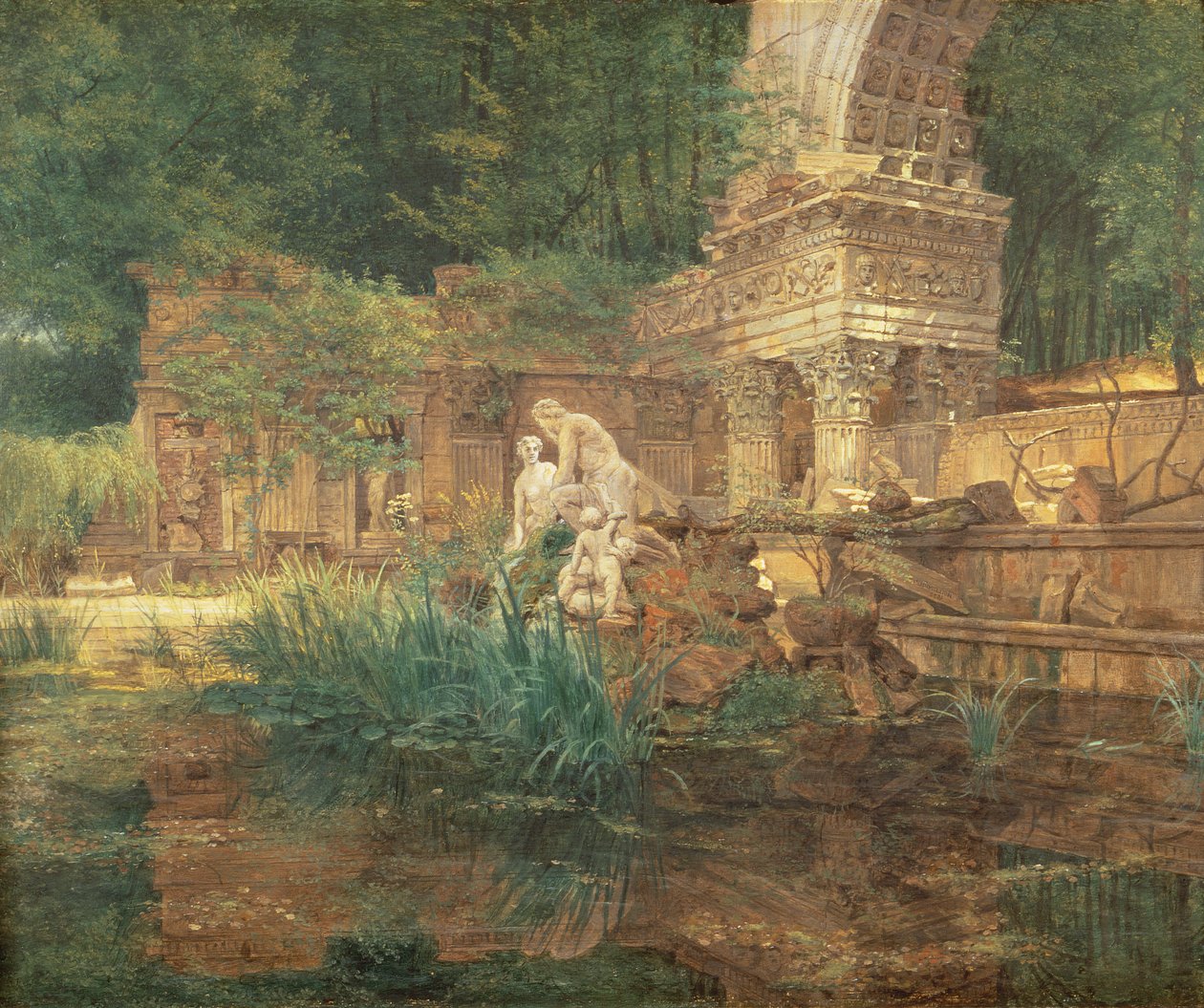 Rzymskie ruiny w ogrodach pałacu Schonbrunn autorstwa Ferdinand Georg Waldmuller