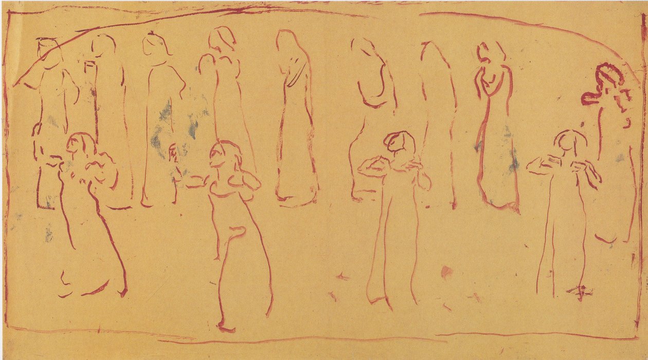 Trzynaście stojących postaci w szatach autorstwa Ferdinand Hodler