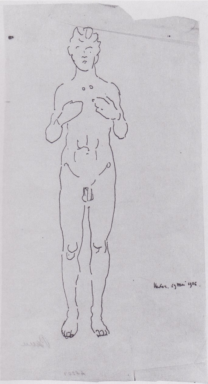 Studium figur dla widoku w nieskończoność IIIn. autorstwa Ferdinand Hodler