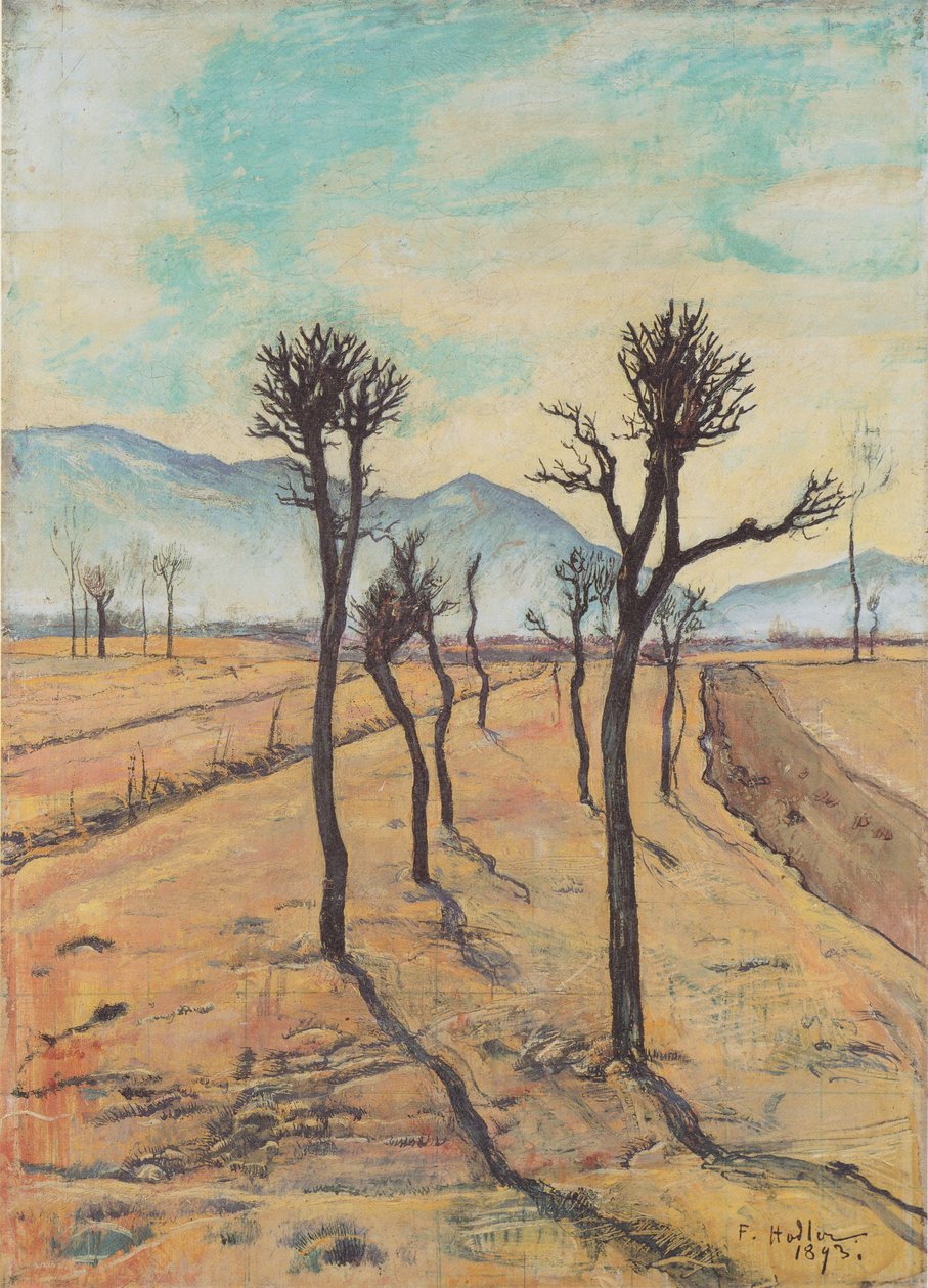 Nagie drzewa w Ticino autorstwa Ferdinand Hodler