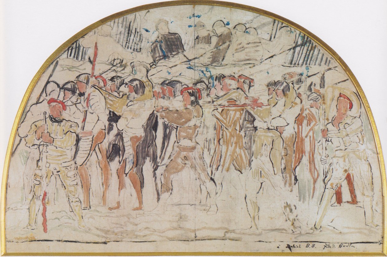 Studium kompozycji na rekolekcje z Marignano autorstwa Ferdinand Hodler