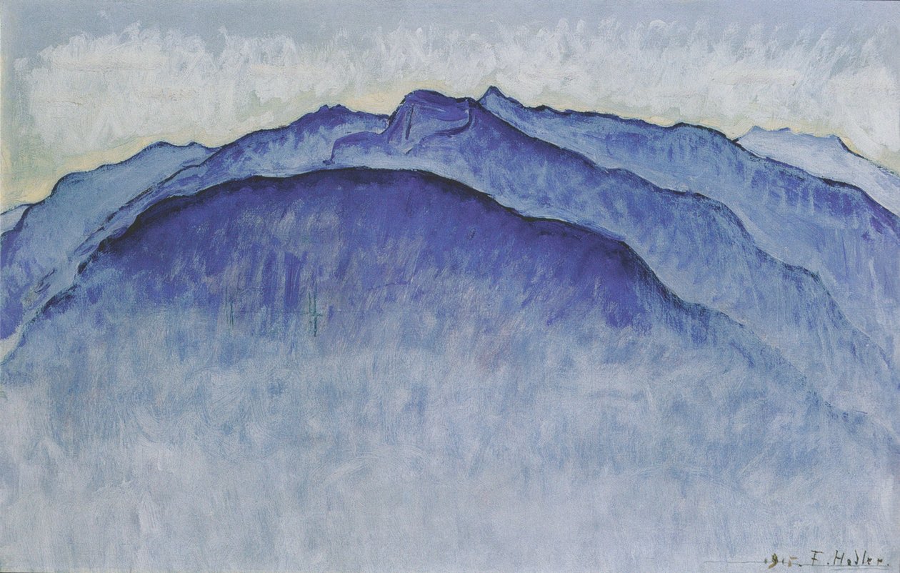 Szczyty górskie rano autorstwa Ferdinand Hodler