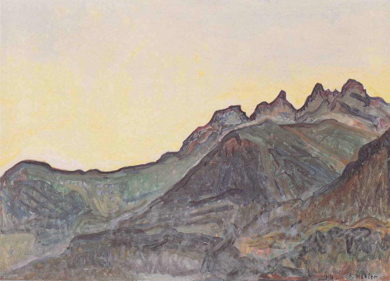 Die Dents du Midi autorstwa Ferdinand Hodler